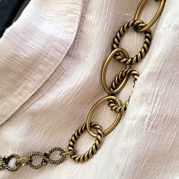 Twists and Curves Brass/Gold Necklace - Picture 4 of 10